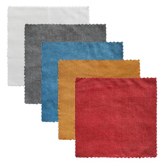 

5 шт. Тряпка для мытья посуды из микрофибры, мягкая, впитывающая, устойчивая к пятнам, в вертикальную полоску