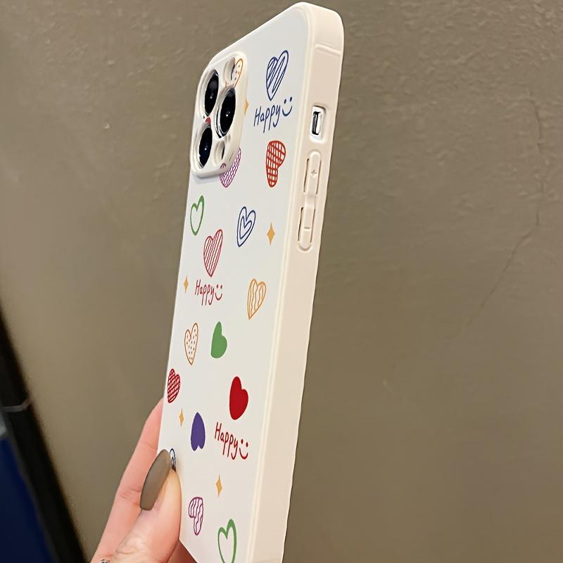 Heart-shaped Happy Design Phone Case Suitable for iPhone 17 16 15 14 13 12 11 Pro/ Max /Plus Anti-fall and Shockproof Back Cover