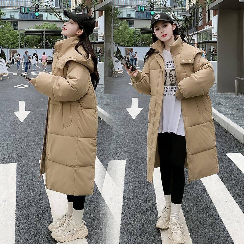 New bread clothes, long down cotton-padded clothes, women's loose autumn and winter cotton-padded clothes, and thickened cotton-padded jackets.