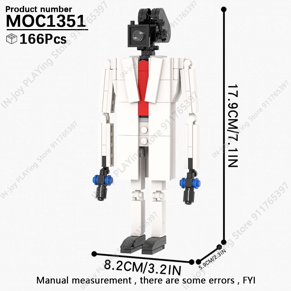 MOOXI Set di Figure Skibidi Toilet Man TvMan Cameraman Speakerman Blocchi da Costruzione Modello MOC Mattoncini Giocattoli per Adulti Bambini Regalo di Compleanno