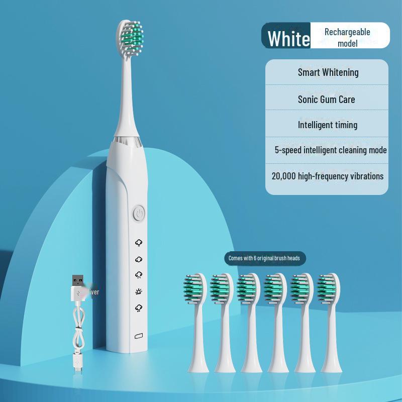 Rechargeable Ultrasonic Electric Toothbrush with Soft Bristles and Water Flosser