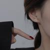 Geometric Hollow Stud Earrings, Light Luxury Micro Set Zirconia Circle Earrings, Simple Wrapping Line Design