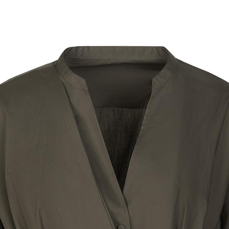 LESS 2025 Summer V-Neck A-Line Short Sleeve Dress