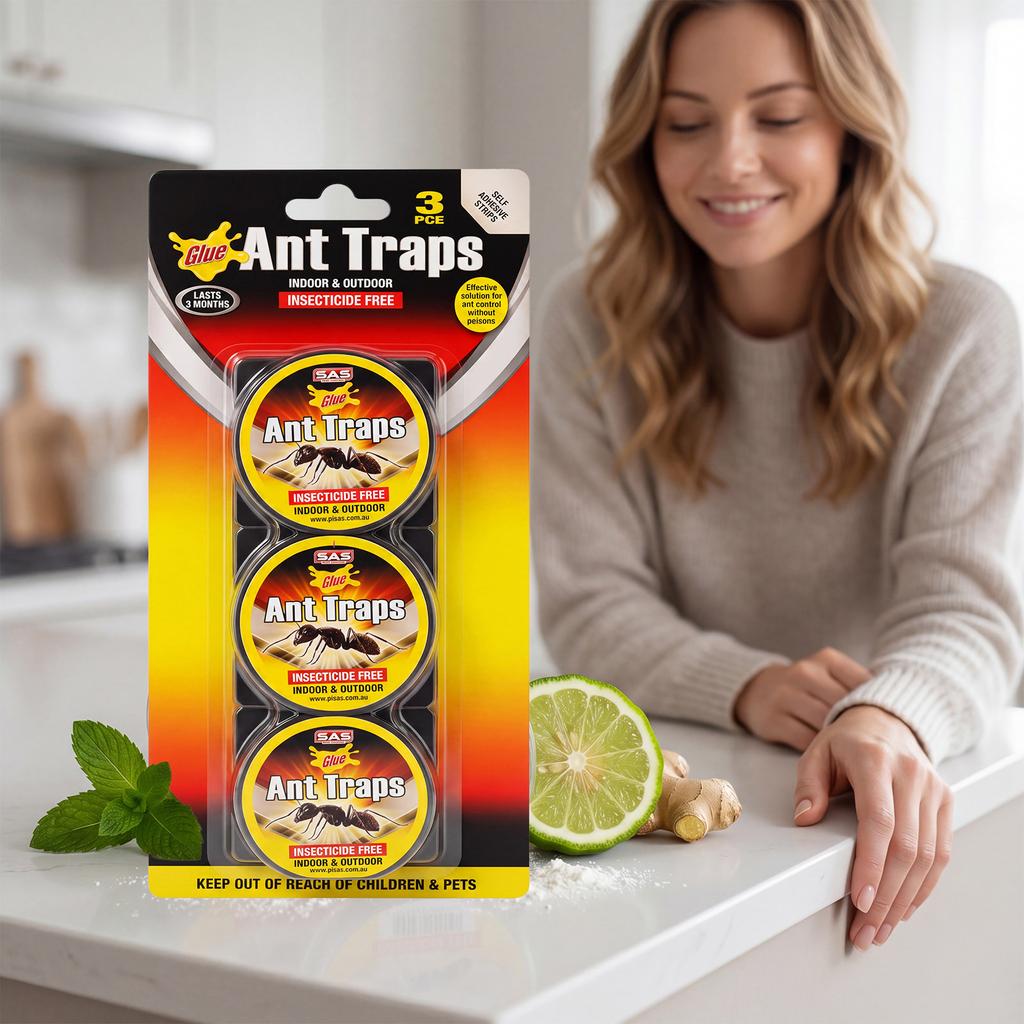 Ant Traps Glue Bait Indoor and Outdoor Use Insecticide Free Effective Pest Control Pack of 3 Long Lasting Adhesive Surface