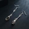 Skeleton Skull Metal Earrings With Electroplated Art For Halloween Cosplay And Vintage Jewelry