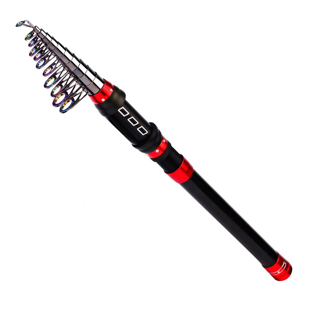 Carbon Telescopic Sea Fishing Rod Carbon Fiber Ultralight Fishing Pole Portable Spinning Casting Rods for Fish Pole 1.2-2.1m 260319