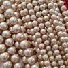 Champagne Color Imitation Shell Pearl Beads 6-12mm for DIY Jewelry, Round Spacer Beads, Loose Beads