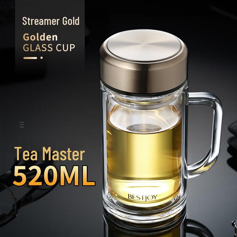 Fuguang Double-Layer Glass Tea Infuser Mug with Handle