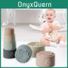 Ebeveyn-Çocuk Etkileşimli Oyun İçin Görsel Uyarım Sağlayan Silikon Bebek İstifleme Bardakları