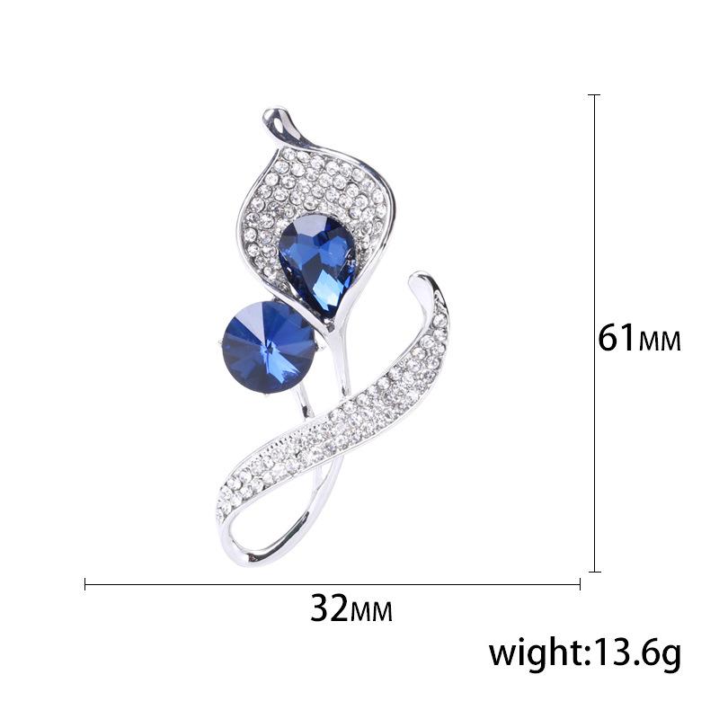 Crystal Calla Lily Brooch Women'S Coat Pin Light Luxury Style Suit Sweater Accessories