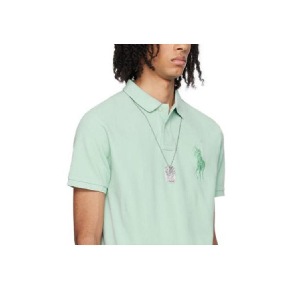 Polo Ralph Lauren Logo Embroidered Pullover Short Sleeve Polo Shirt Men Tops Green 710938137-002