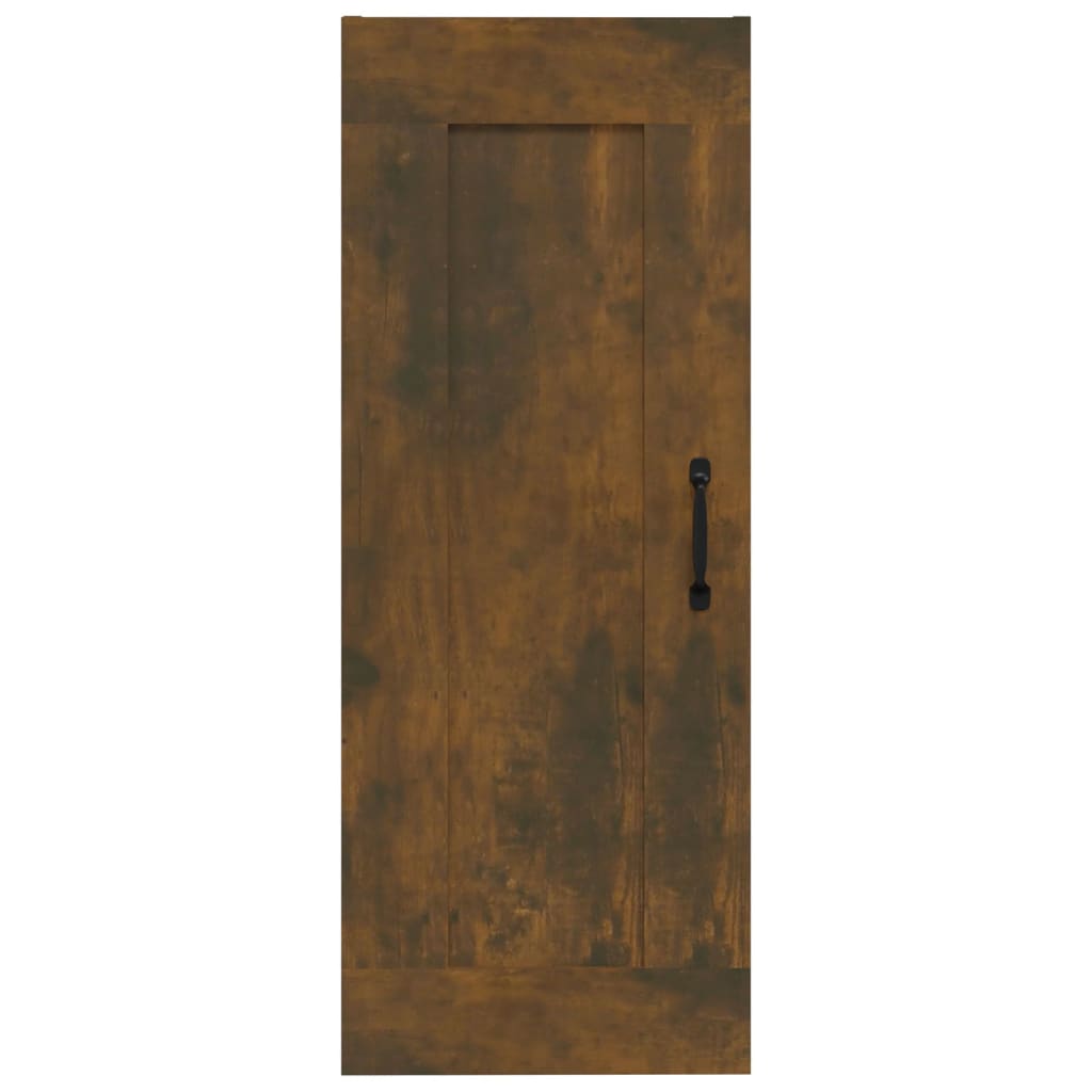 Wall Mounted Cabinet in Smoked Oak Finish 35 x 34 x 90 cm Particleboard