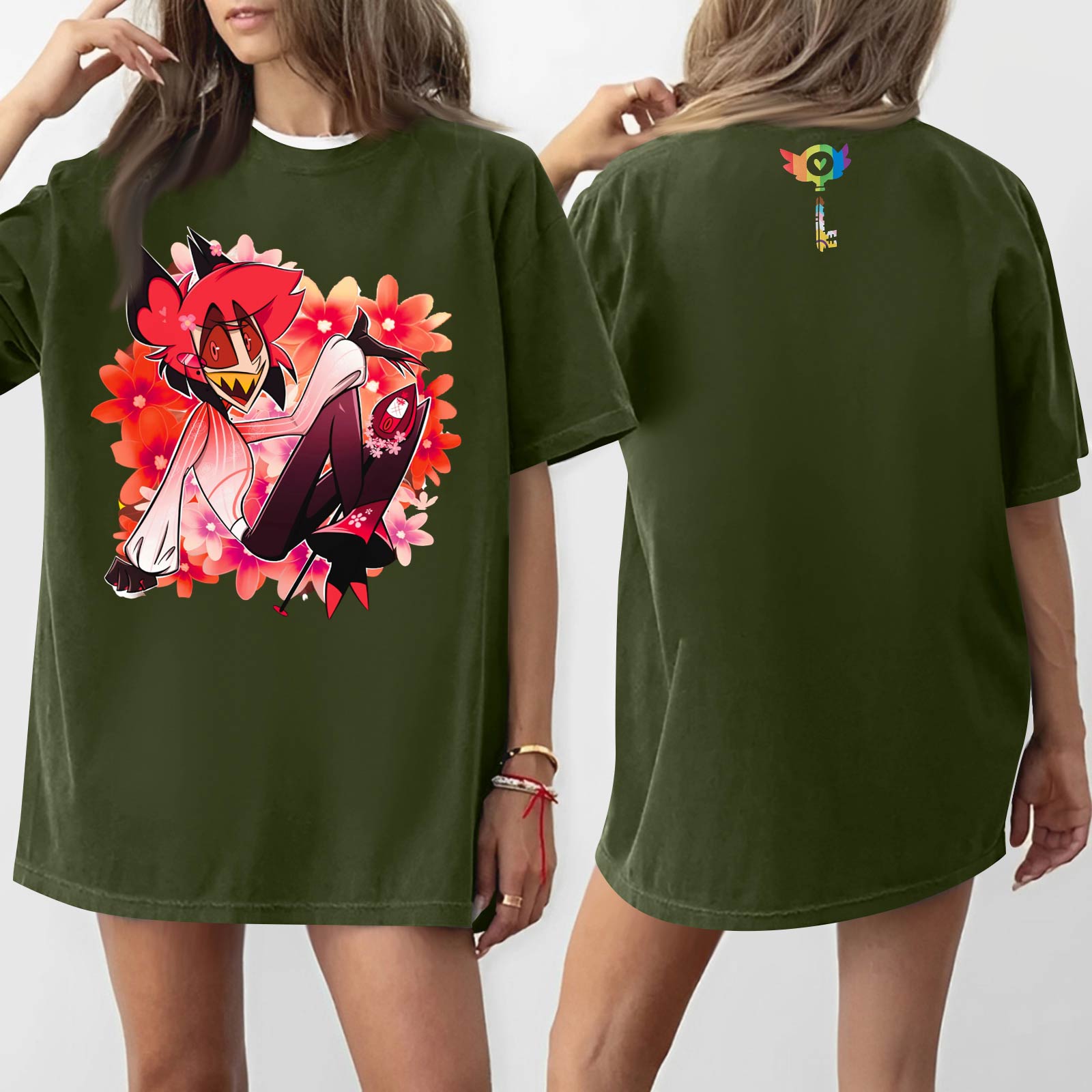 

Жіноча футболка з круглим вирізом, з принтом, з короткими рукавами L