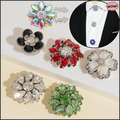 Rhinestone Rhinestone Button Cover DIY Accessories Alloy Flower Cufflinksble Flower Cufflinks Decor for Shirt Dress Decoration