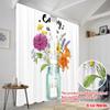 2 Stück 2D-Flachdruck Vorhänge Genießen Sie Kleine Dinge Blumenkrug 100% Polyester Ohne Strom Ganzjahres Party & Feiertag