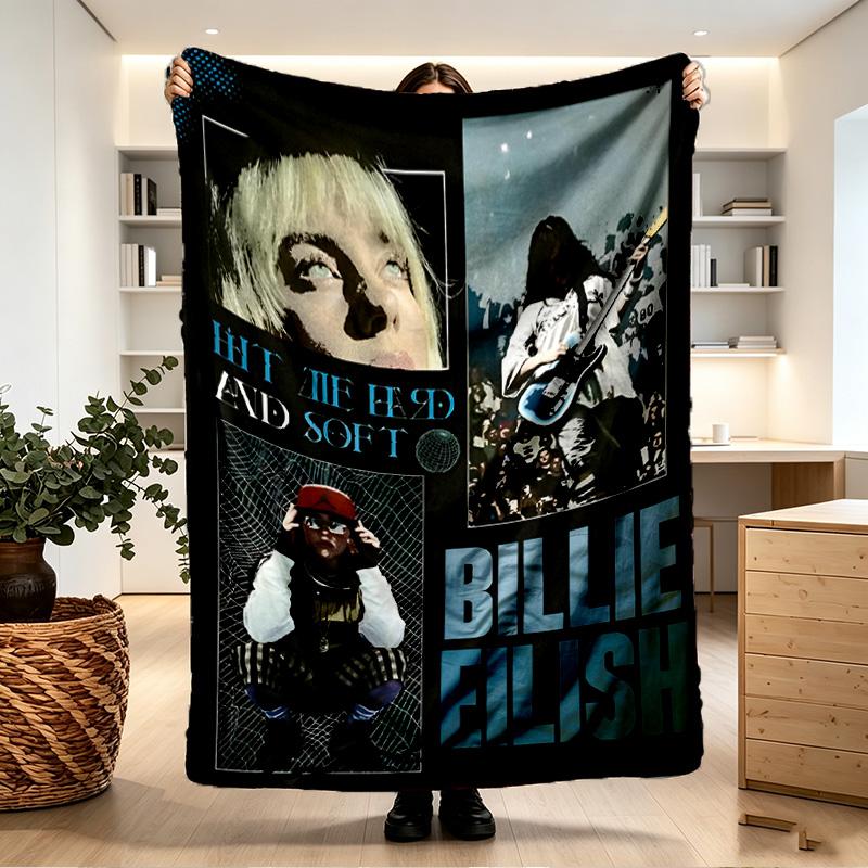 Billie Eilish Print Blanket - Soft & Comfortable, for Bedroom, Travel, Sofa, Home Decoration - Birthday Christmas Gift for Friend