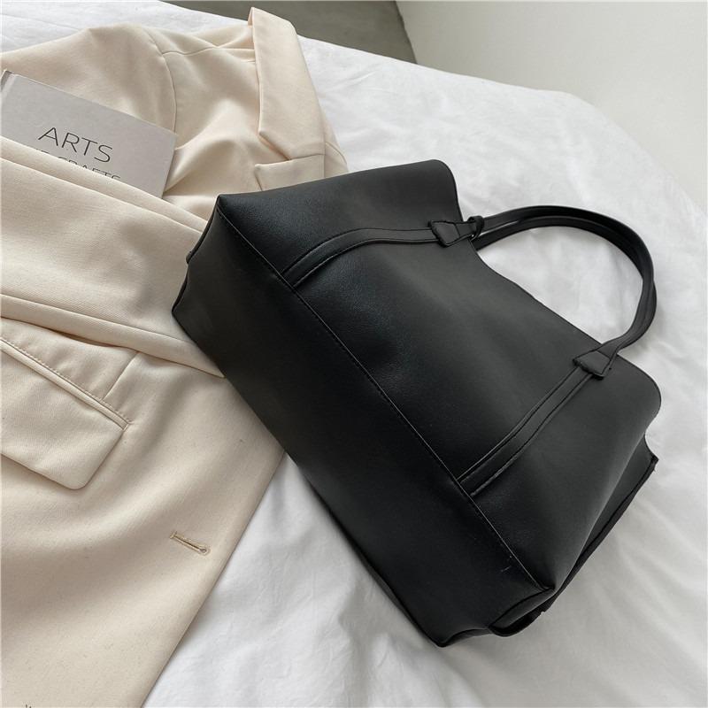 Autumn and Winter Big Bag Women's New Korean Version Trendy Simple Large-capacity Soft Leather Tote Bag Casual Versatile Shoulder Bag