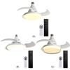 Invisible Leaf Fan with LED Light Remote Control Dimming Fan Electric Silent Ceiling Fan for Dining Room Bedroom Living Room