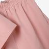 ZANZEA Completo estivo due pezzi da donna con blusa a maniche corte e shorts