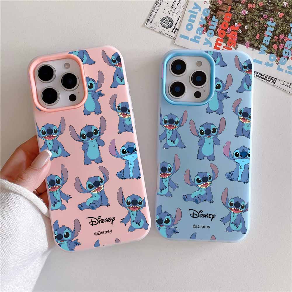 Urocze Kreskówkowe Etui Stitch Modne Etui Na Telefon Dla iPhone 17 AIR 16 15 14 13 12 11 Pro Max Plus Matowe Etui z Wrażeniem Skóry
