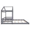House Bed, 140 X 200 Cm, Children's Bed In House Shape with Slatted Frame (without Mattress), Pine Wood, Minimalist Style, Grey