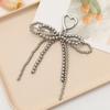 Stylish Ribbon Bowknot Backpack Keyring Fashionable Keychain Fashionable Beaded Charm Pendant Accessory Gift for Women