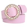 Rhinestone & Pearl Women's Belt Buckle - Stylish Decorative Belt for Dresses