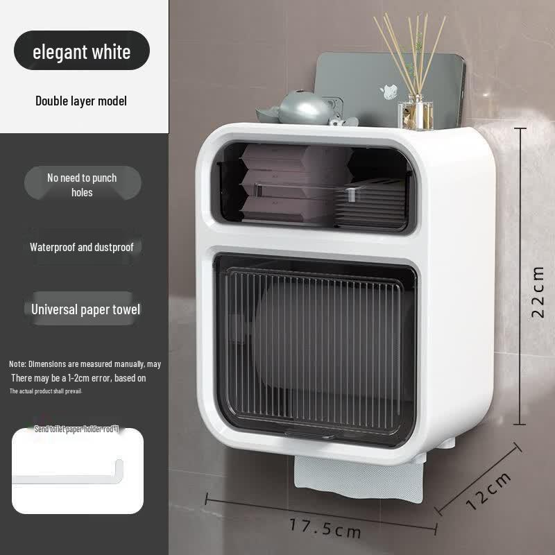 LIEI Punch-Free Waterproof Bathroom Tissue Box