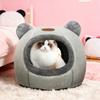 Cute Cat Cave Bed Cozy Pet Bed with Bear Ears Non-Slip Bottom Winter Cat Nest with Removable Washable Cushion for Indoor Cats Puppies