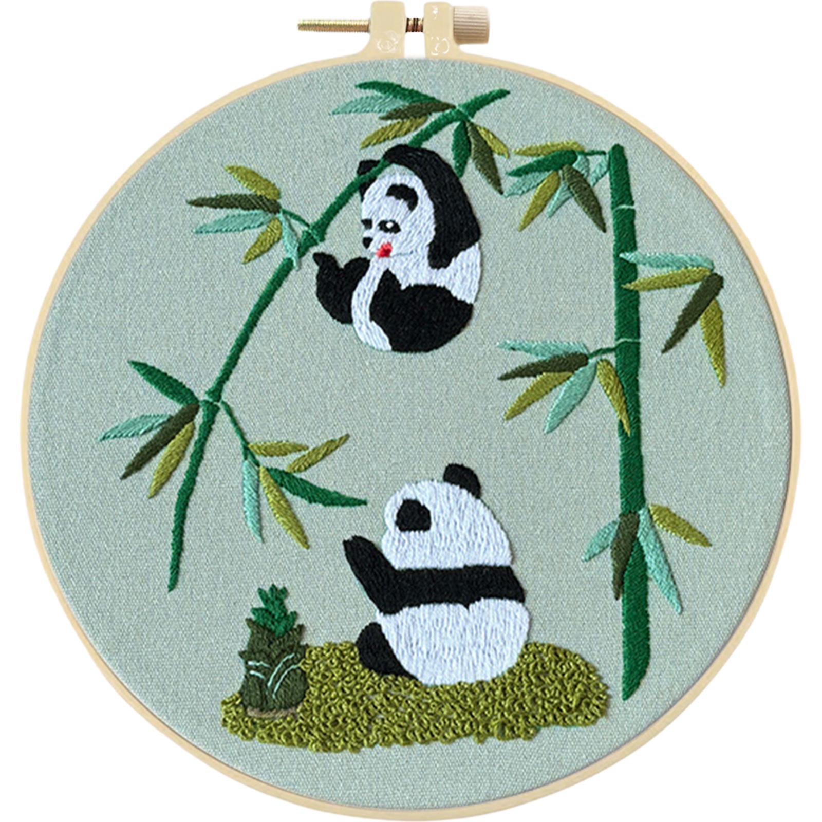 

4Pcs DIY Cotton Embroidery Kit Handmade Cute Panda Hand Stitch Kit Pre-Printed Pattern Needlework for Craft Lover Gift China Mainland