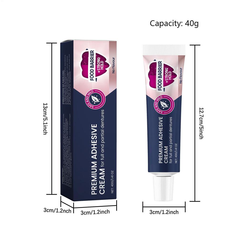 Denture Adhesive Retainer Bonding Cream 40g Thermoplastic Denture Adhesive for Temporary Fix Daily Care Women Men Seniors Teeth