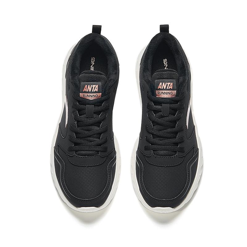 New Anta Running Collection Anti Slip And Wear Resistant Warm Low Top Casual Running Shoes Women's Black 922445525-3
