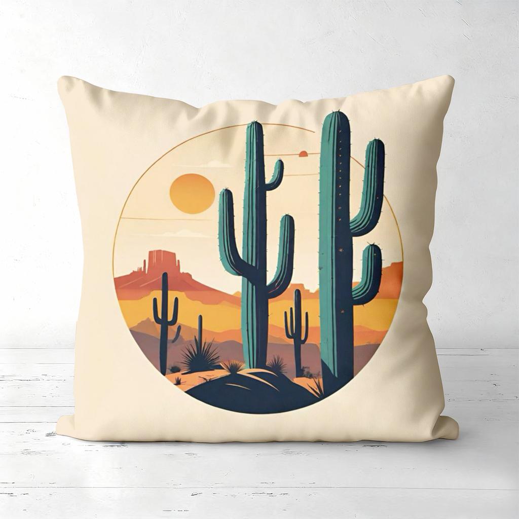 Boho Desert Cactus Palm Tree Throw Pillow Covers Pattern Cushion Cover Suitable for Sofa Bedroom Car Pillow Cover
