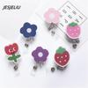 JESJELIU Flower Retractable Nurse Chest Badge Reel Clip Holder Students Doctor Work ID Card Holder Keychain Gifts Accessories