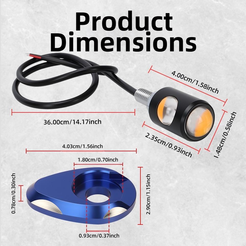 2pcs Motorcycle Turn Signal Indicator Blinker Light Side Marker Light Brake Lamp High Intensity LED for Better Visibility