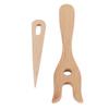 2Pcs Knitting Fork and Eye Needle Kit Multifunctional Wood Weaving Crochet for Jewelry Toys Dresses Weaving Tool
