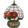 Handcrafted Classic Stained Glass Bedside Lamp, Tiffany-Style Table Lamp with Sculpted Dragonfly Base, Multi-Coloured