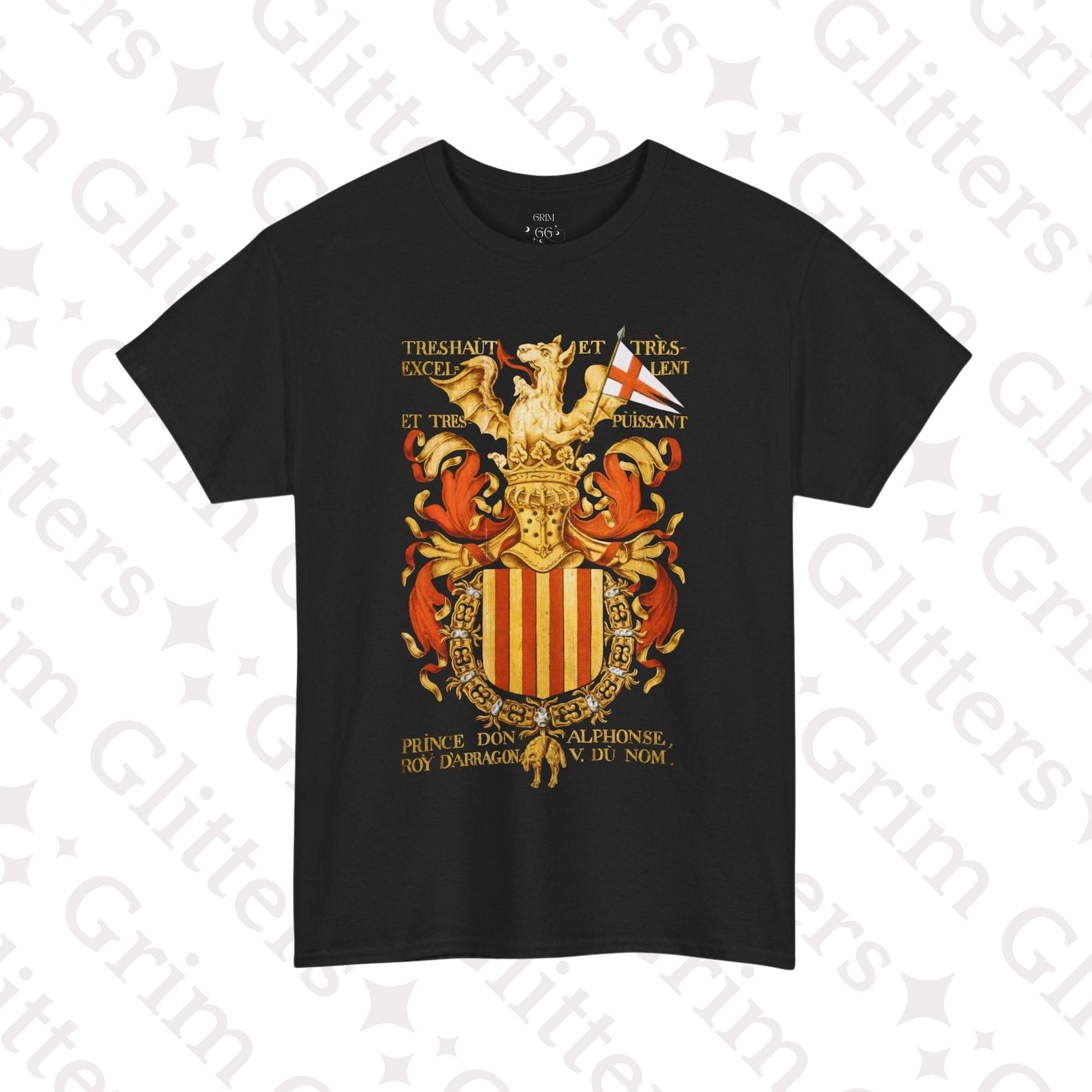 King of Aragon T-Shirt: Medieval Heraldry, Knights of the Golden Fleece S