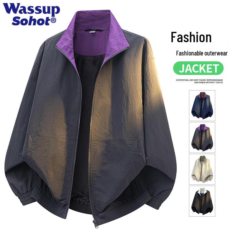 Wassup Sohot Мужская повседневная куртка с лацканами 2XL
