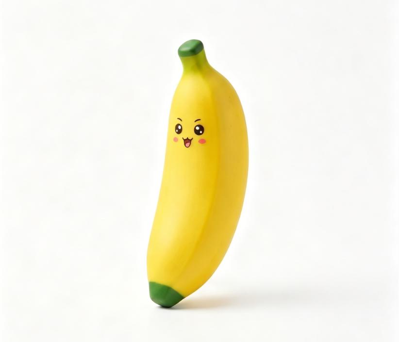 

Banana Shaped Squeeze Toy with Cartoon Face Design Soft Slow Rising Stress Relief Sensory Fidget Toy for Kids and Adults One Size жёлтый
