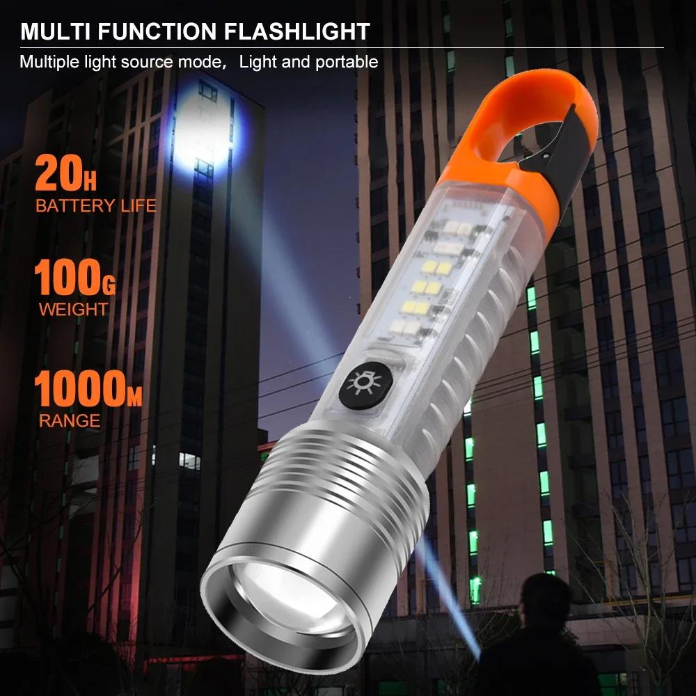 S21PRO 1000m Long White Flashlight Work Lamp IPX4 Waterproof 20h Lantern Built-in Battery Type-C Charing Camping Torch