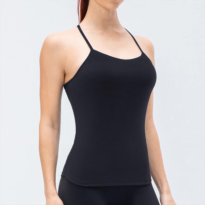 Canotta sportiva da yoga imbottita senza cuciture da donna