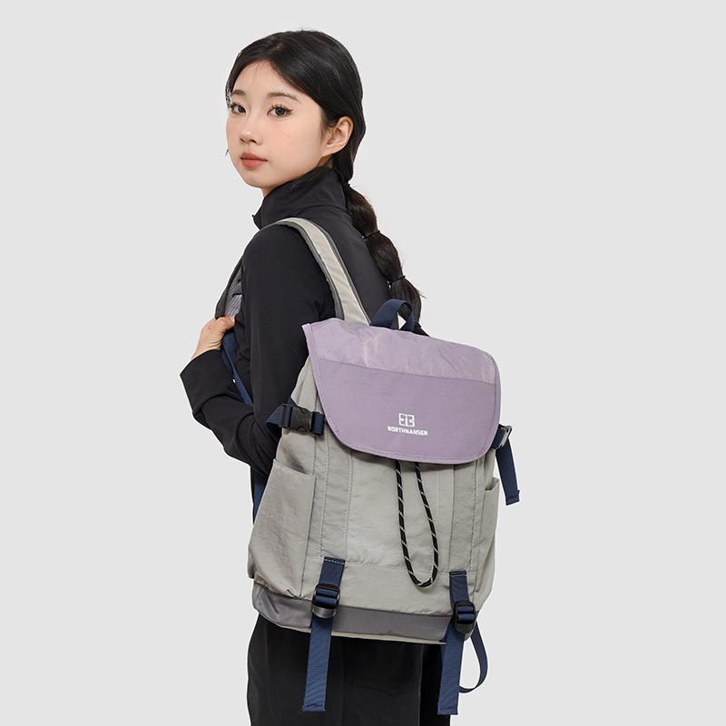 A Versatile Casual Backpack for Both Men and Women, A Lightweight and Color-blocking Waterproof Fabric Bag for Summer Trends