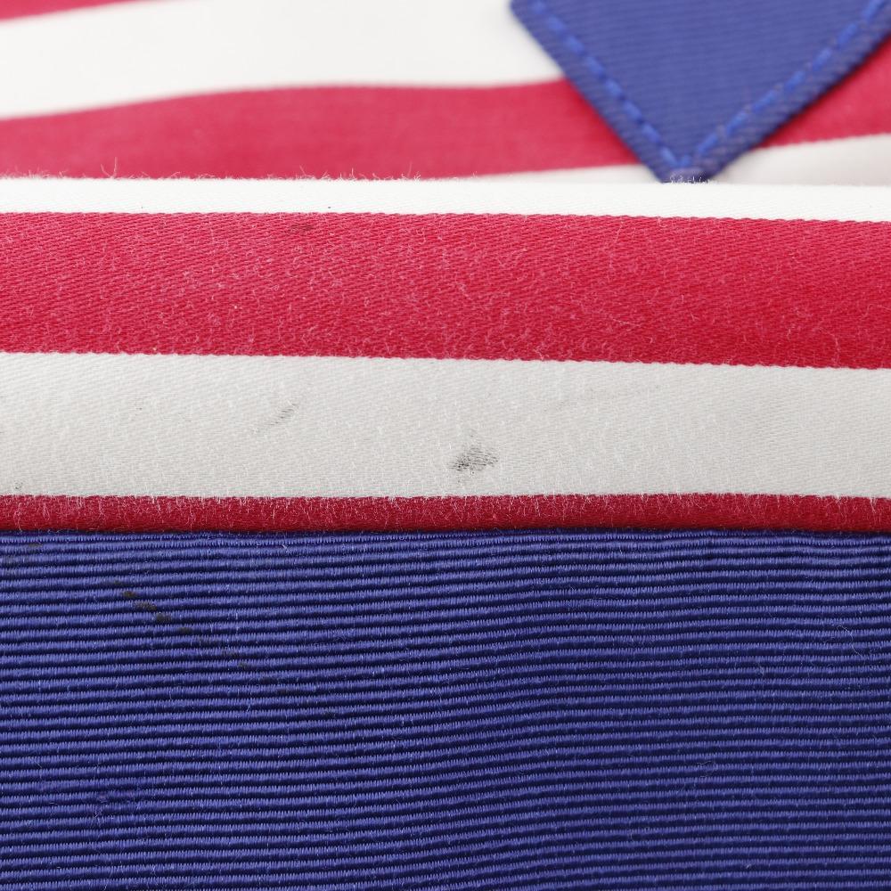 Chanel Chain Tote Tote Bag A47944 Cruise Line Border Navy Blue cotton/Nylon Women Used