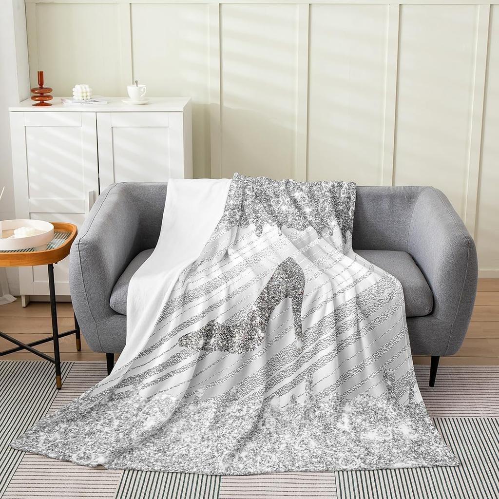 Cherry Blossoms Fuzzy Blanket Queen Japanese Style Fuzzy Blanket Sakura Flower Flannel Fleece Throw Blanket Gradient Pink All