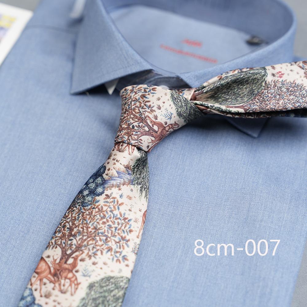 Vintage Casual Floral Print 8Cm Wide Version Hand Tie Daily Suit Accessories