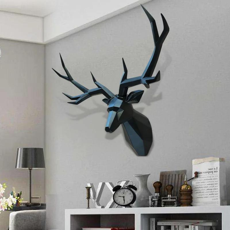 wall hanging decoration, animal statue, living room wall decoration, decorative deer sculpture, home interior decoration