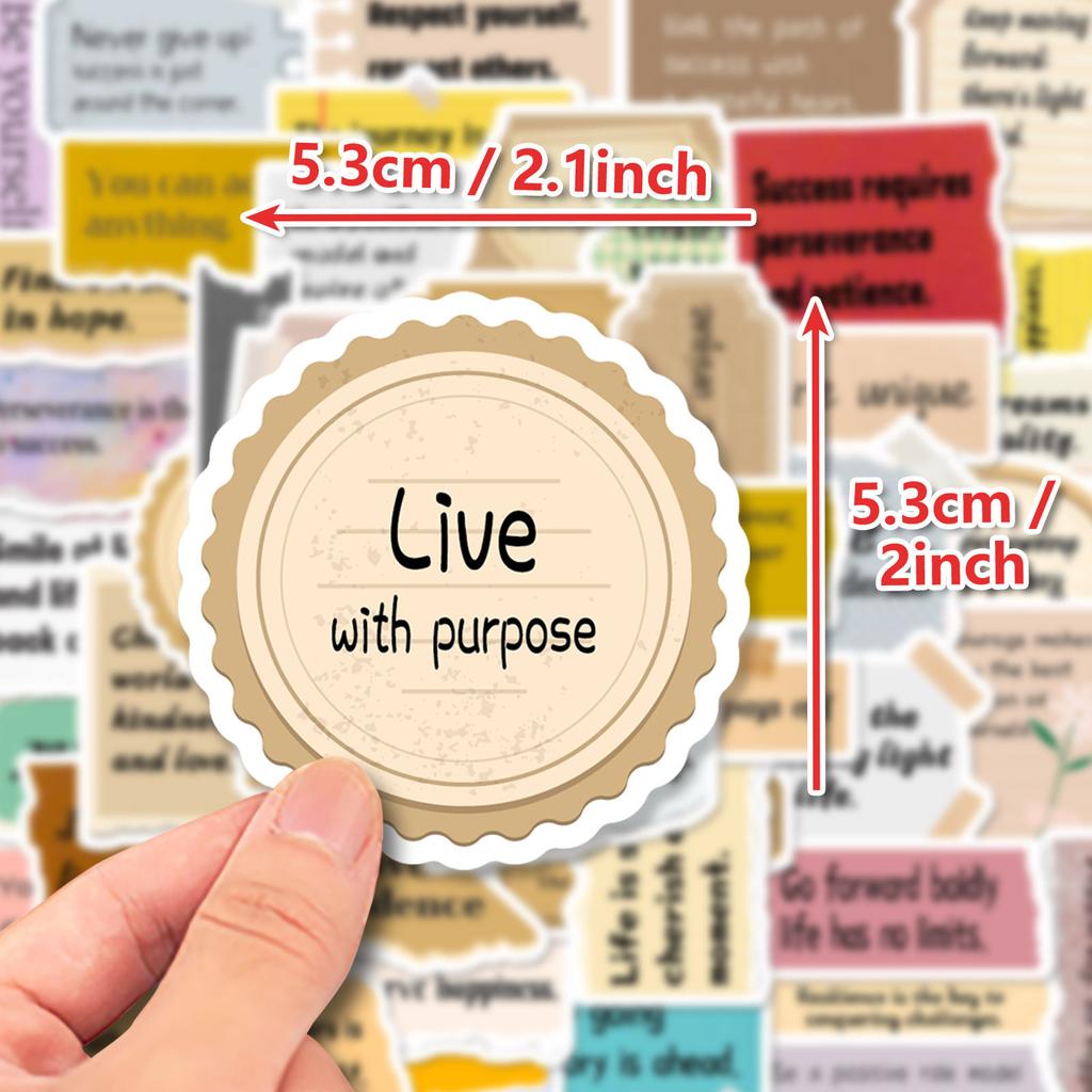 50 Hand-teared Text Stickers with Special Shape Hand-teared Inspirational Text Stickers INS Style English Hand Account Stickers