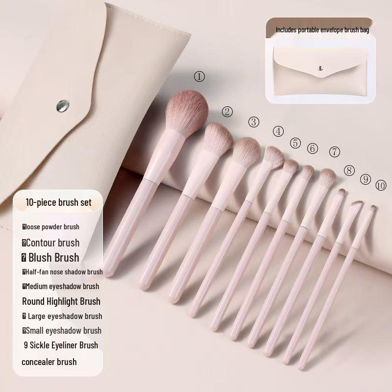 Tao Yao Portable Makeup Brush Set: Eyeshadow, Blush, Contour, Blending, Nose Shadow, Foundation Brushes with Storage Bag