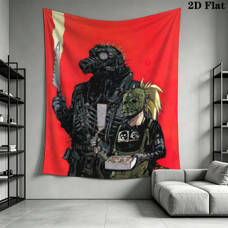 Dorohedoro Wall Tapestry Aesthetic Wall Hanging Printed Fabric Blanket Decorative Tapestries for Bedroom Living Room Home Decor